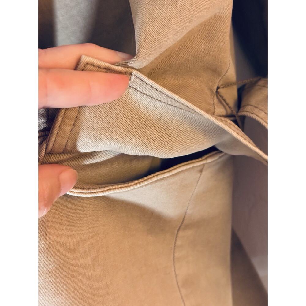 White House Black Market Belted Studio Blazer Beige 4 Mid-Length Pockets - Picture 9 of 11